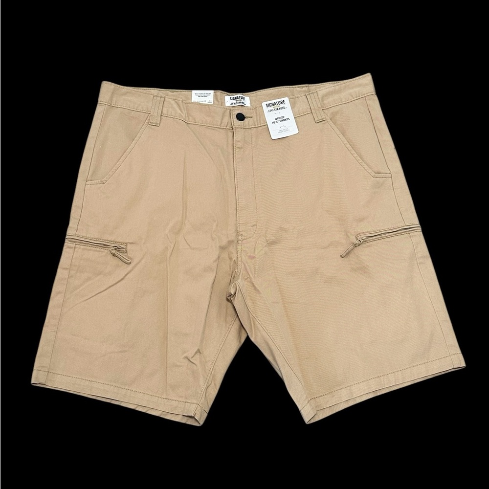 Men's Levi's Levi Strauss 40 XL Chino Khakis Cargo Utility Shorts Khaki NWT - Picture 3 of 9